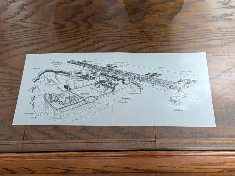 Cutaway illustration of a Nike missile launch site's underground magazines