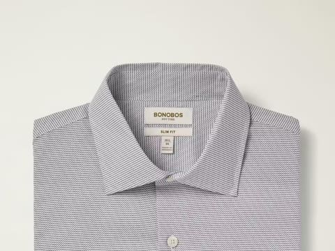 White Navy Zig Zag Bonobos Button Down