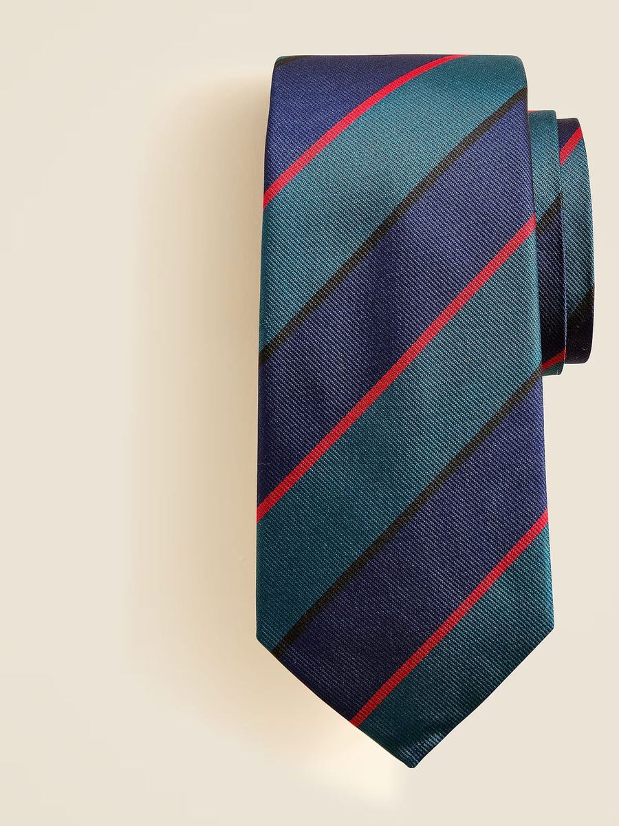 Striped Silk Blue and Red