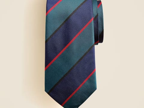 Striped Silk Blue and Red