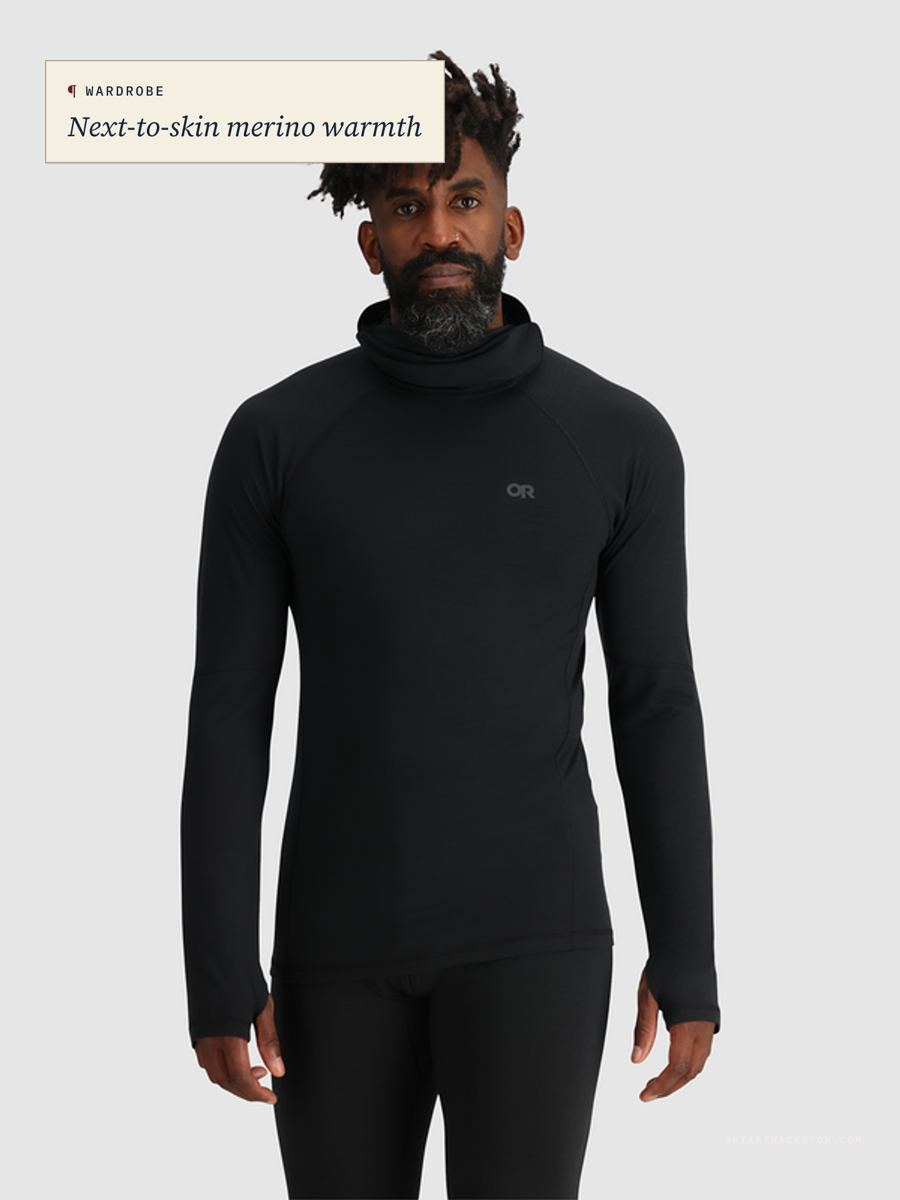 Black Alpine Onset Merino Hoodie