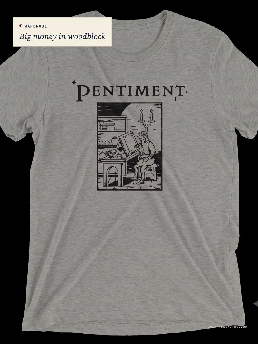 Grey Pentiment Woodblock Tee