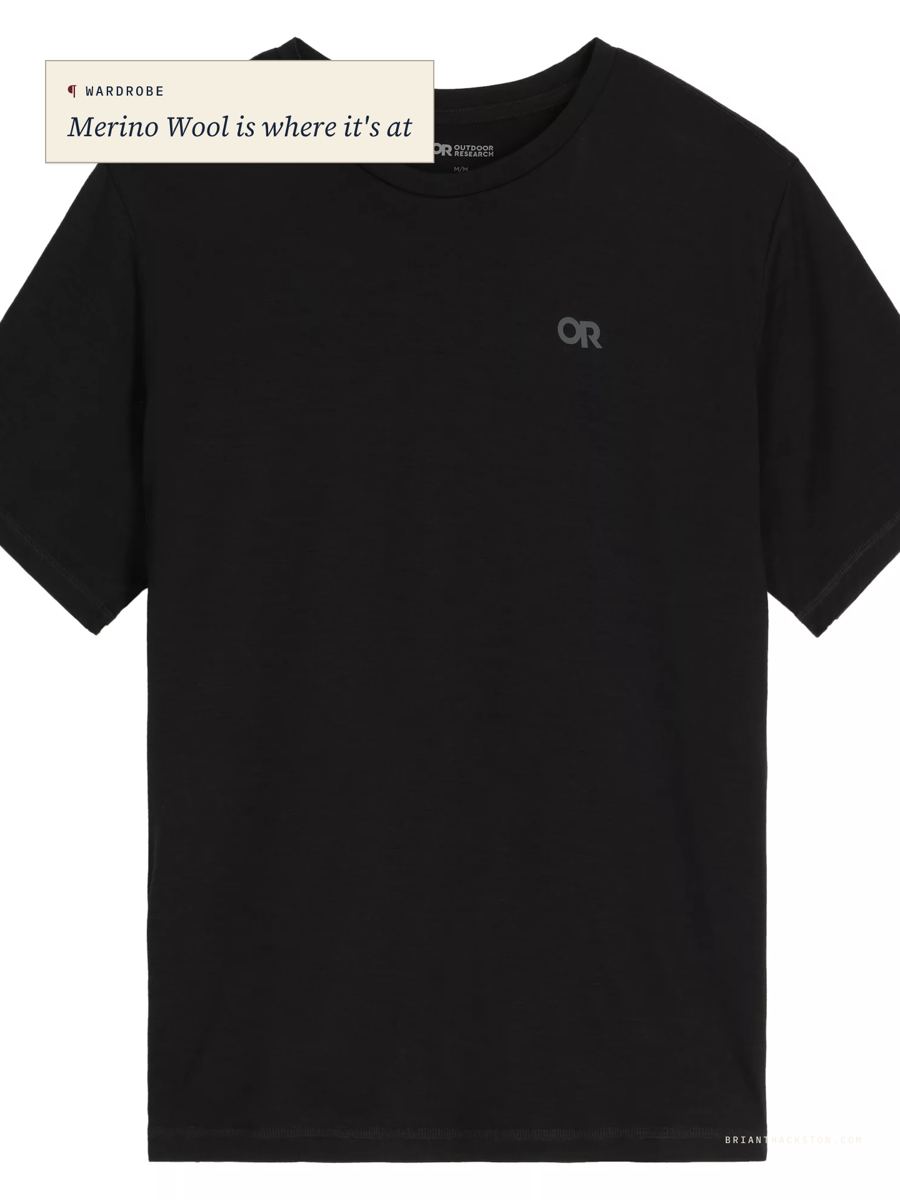 Black Alpine Onset Merino Tee