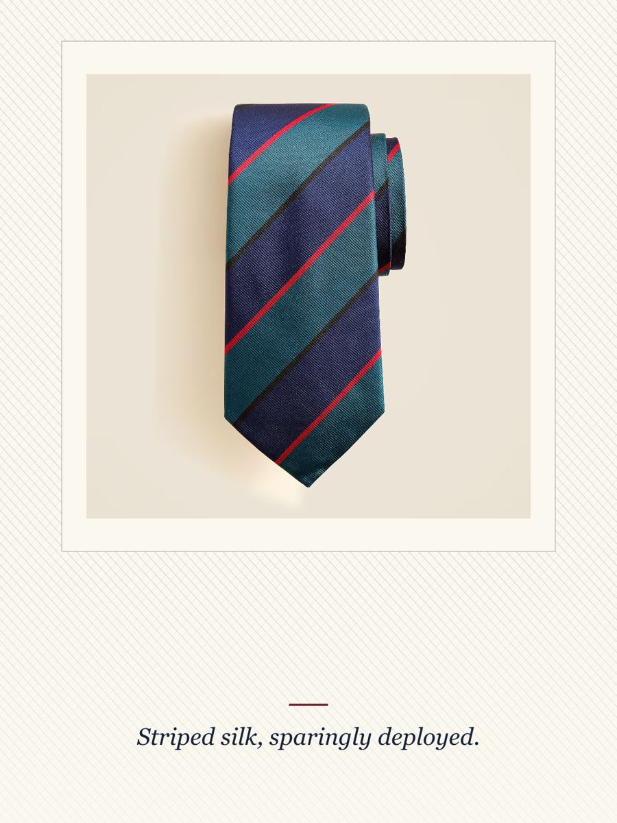 Blue & Red Striped Silk Tie