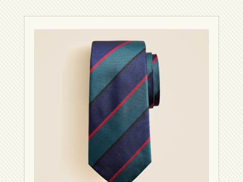 Blue & Red Striped Silk Tie