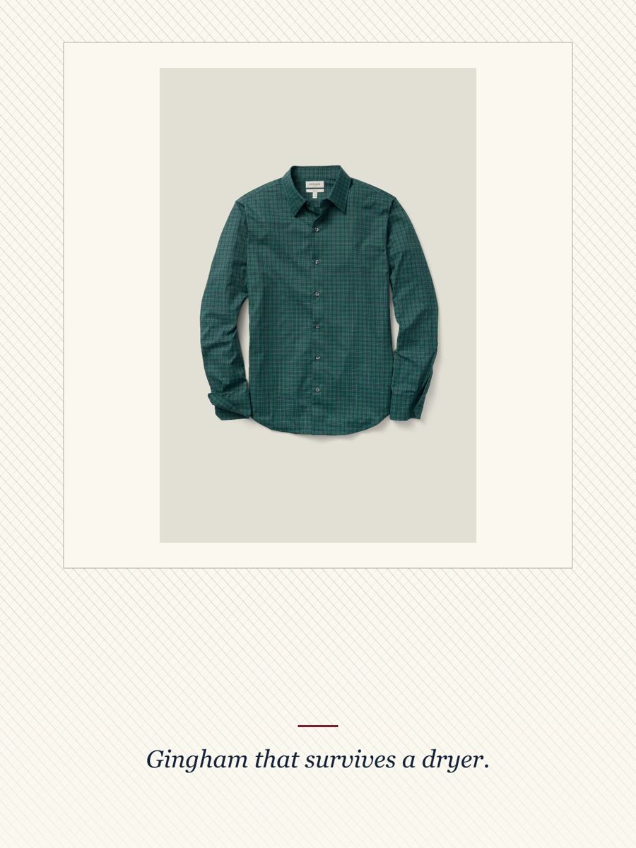 Green Gingham Button-Down