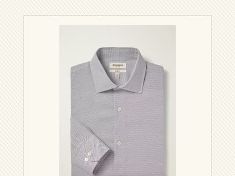 White & Navy Zigzag Button-Down