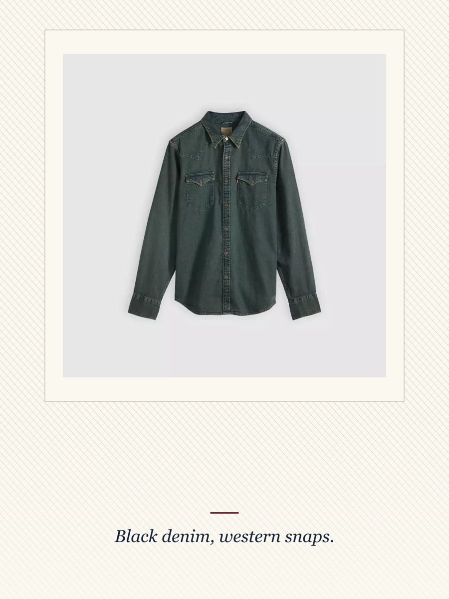 Black Denim Western Shirt