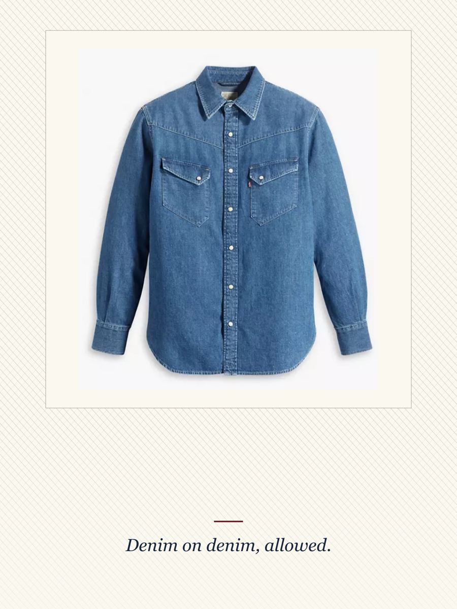 Blue Denim Western Shirt