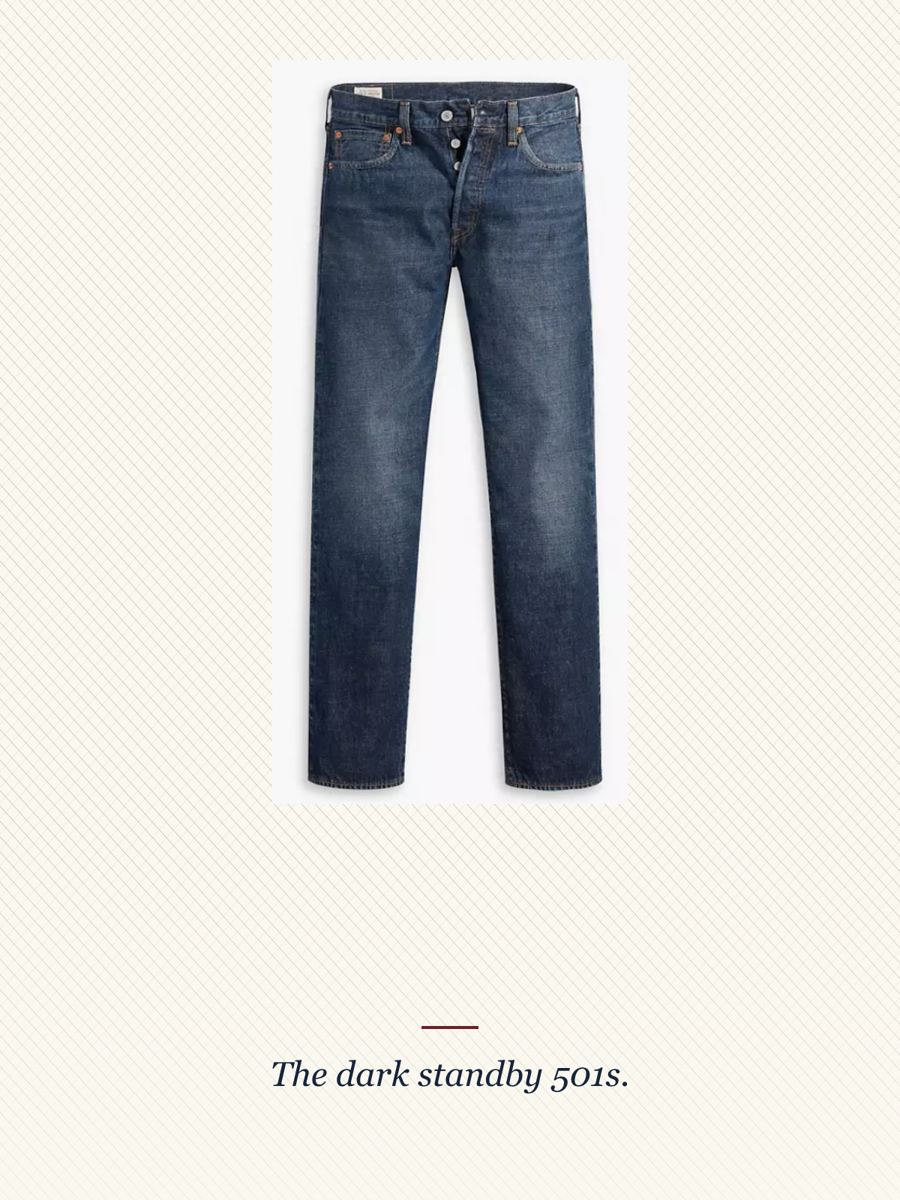 Dark Blue Selvedge 501 Jeans