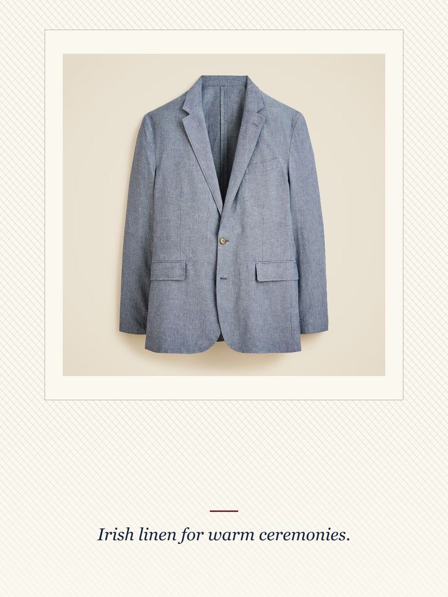 Light Blue Cotton-Linen Suit Jacket