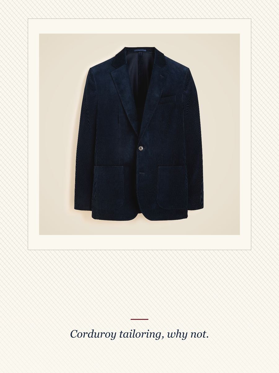 Navy Corduroy Suit Jacket