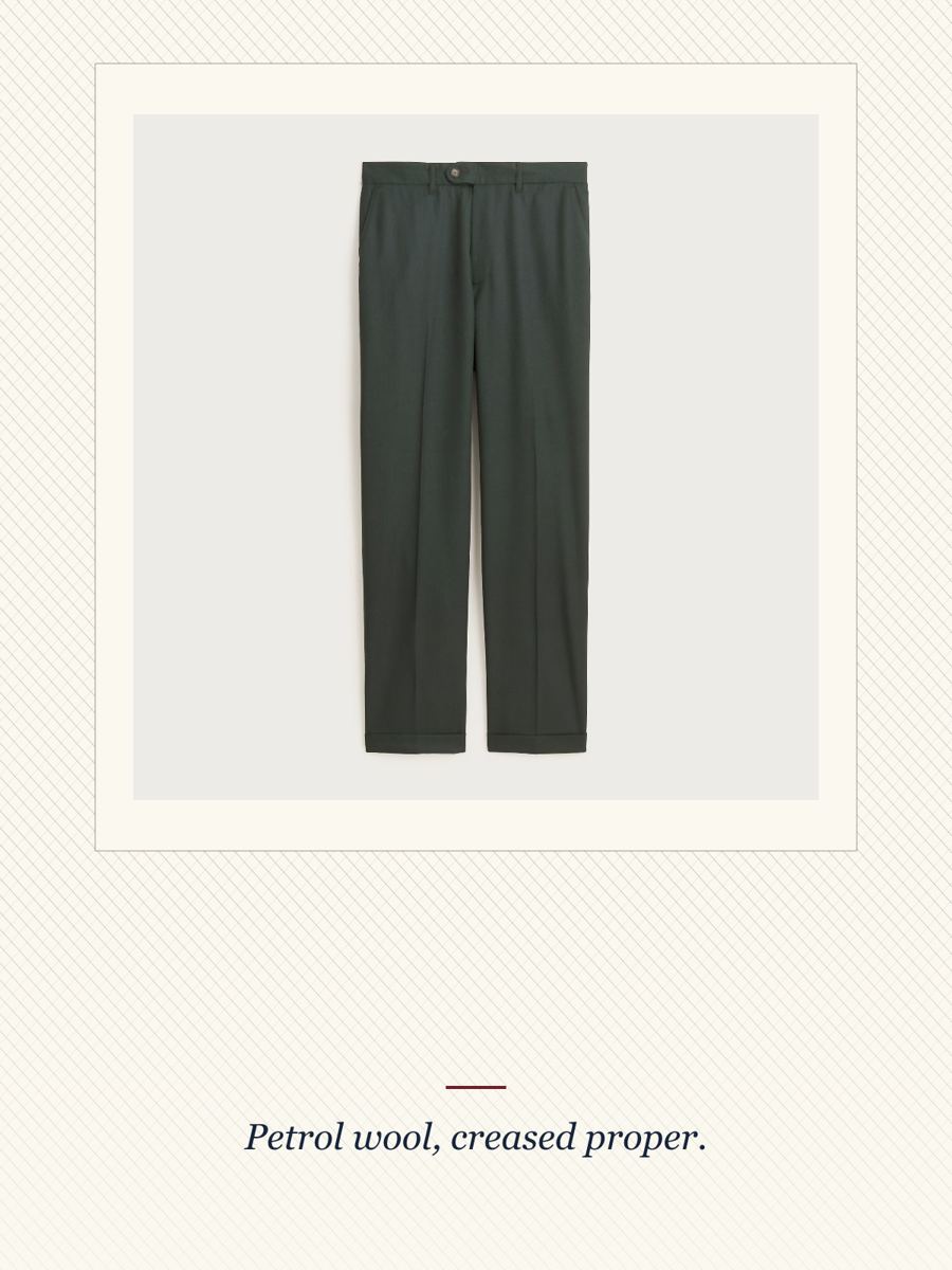 Petrol Green Wool Trousers