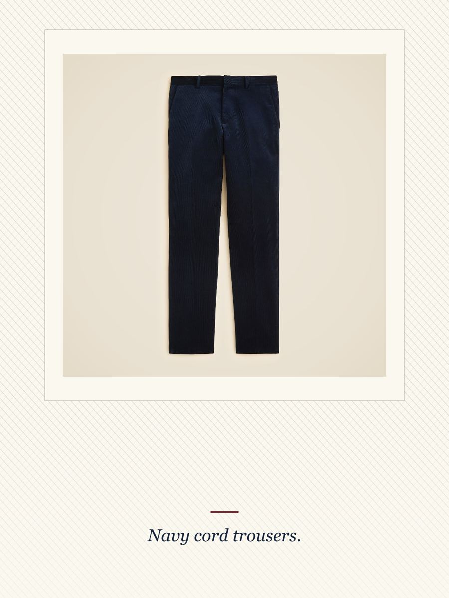 Navy Corduroy Suit Pants