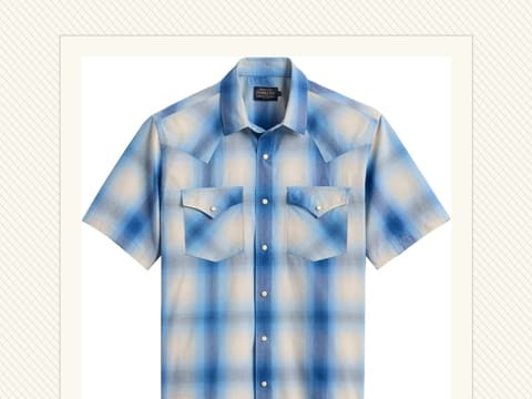 Blue Ombré Plaid Frontier Shirt