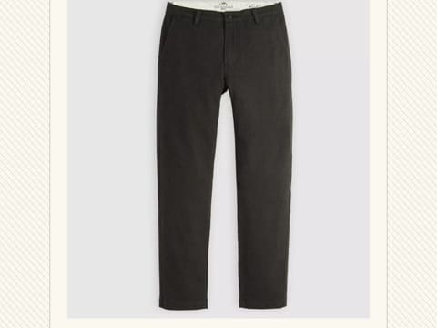 Black Chino Brushed Wool-like Twill